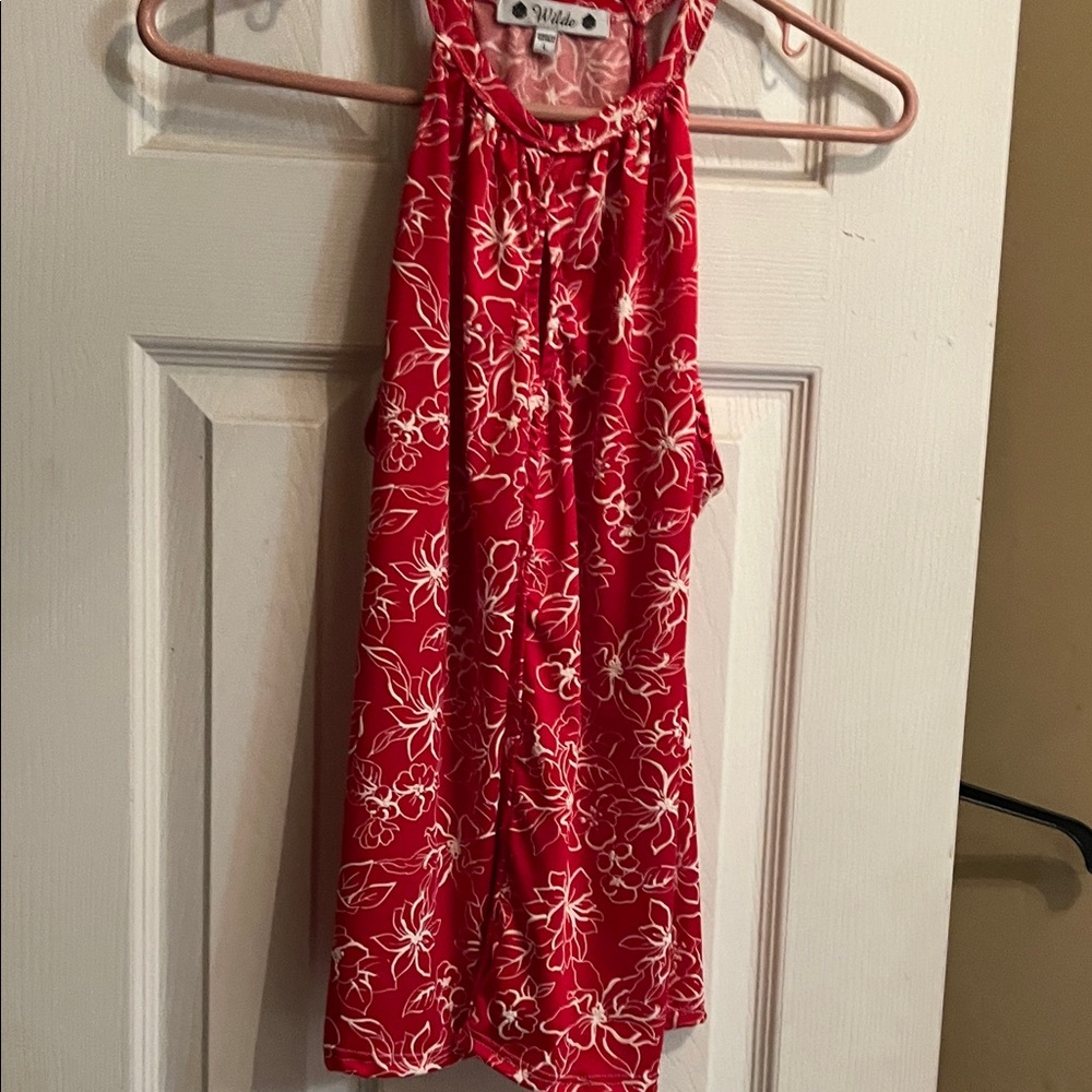 Stylus Red Floral Women's Top